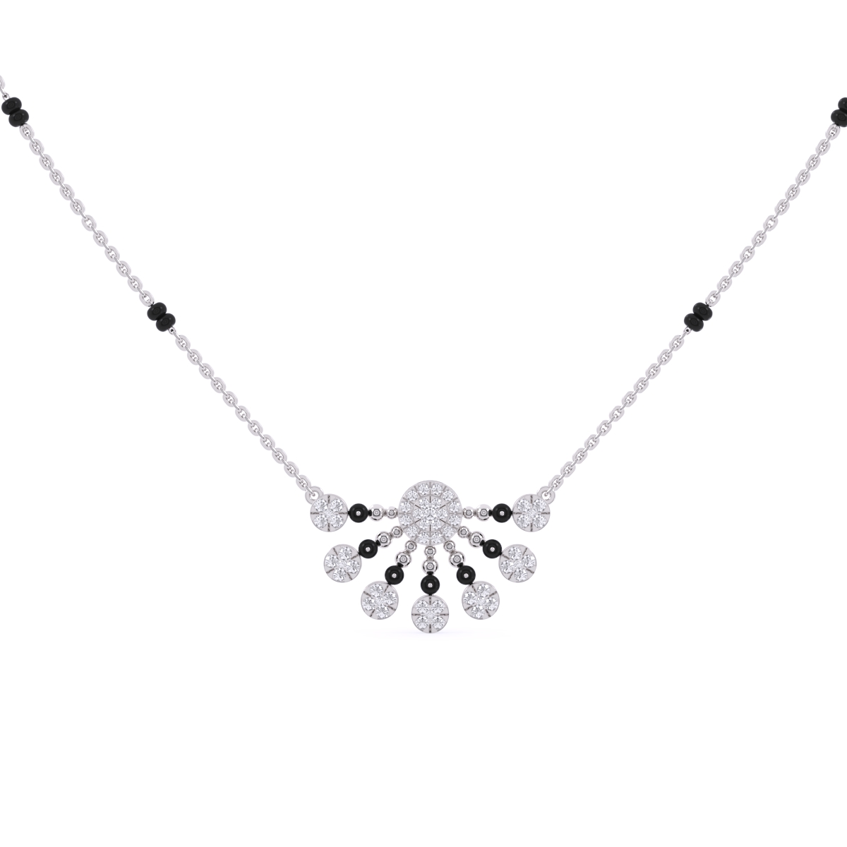 Lab Grown Cluster Diamond Mangalsutra